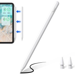 Stylet iPad Chargement Sans Fil, Crayon Compatible iPad 6/7/8/9/10, Pro 11" 4/3/2/1, 12,9" 6/5/4/3, Air 3/4/5, Mini 5/6