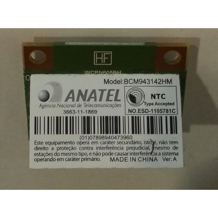 Carte WiFi BCM943142HM Packard Bell MS2397 - Pièce Détachée