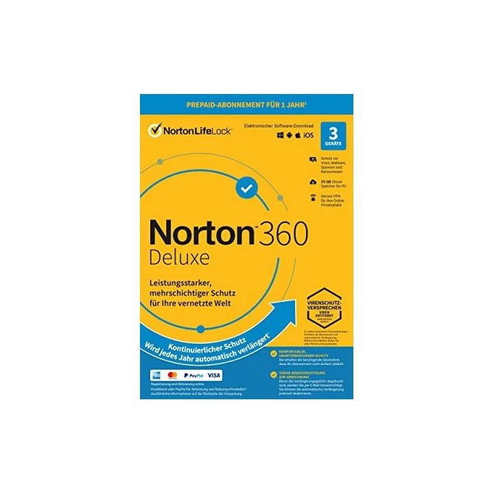 Norton™ 360 Deluxe 3 Pc un an - Reconditionné | Abimedia
