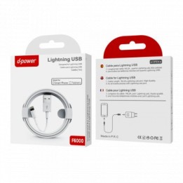 Câble iPhone Lightning 1M D-power F600 | ABIMEDIA Paris