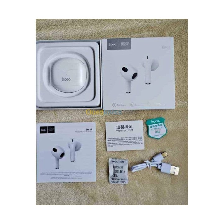 écouteur bluetooth HOCO EW35 blanc BT5 | ABIMEDIA Paris